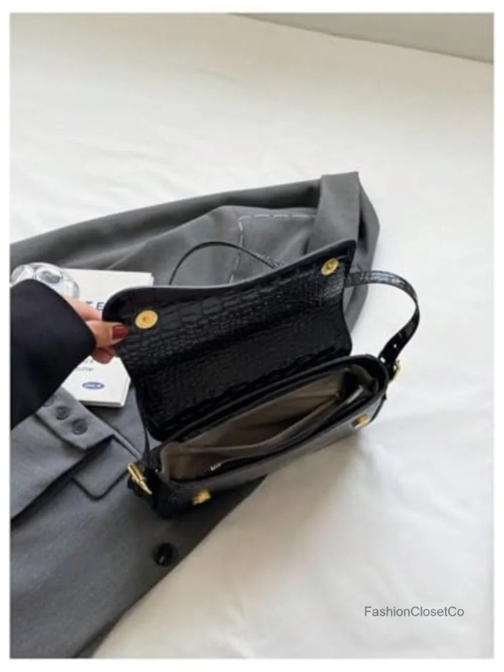 Faux Leather Hobo Crossbody Shoulder Bag Clutch Handbag Y2K Saddle Flap
